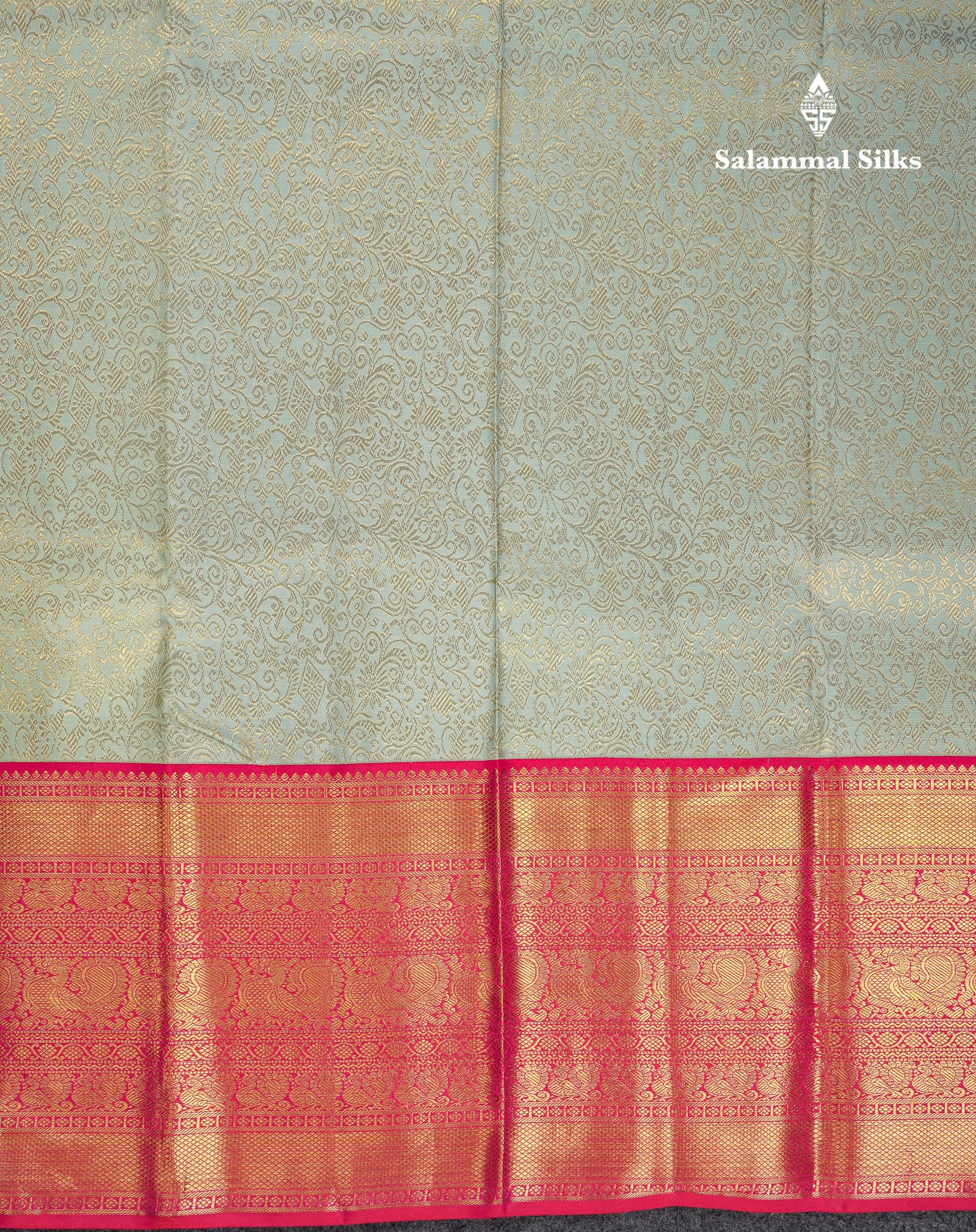 Beautiful Light Rexona Bridal Pure Kanjivaram Silk Saree With Contrast Redish Pink Traditional Evening Morning Border