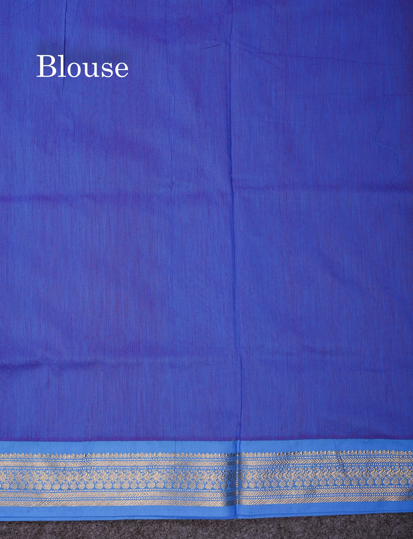 Beautiful Dark Sandal Kalyani Cotton Saree With Contrast Blue Blouse