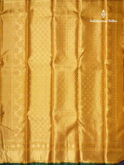 Kanjivaram Tomato Red Colour 2G Zari Pure Silk Saree With Gold Zari Border