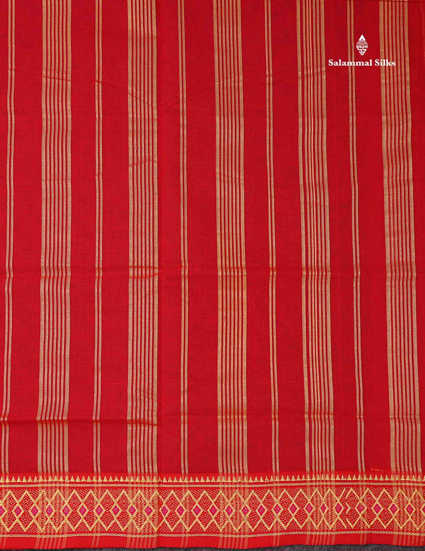 Beautiful Orange Plain Pure Cotton Saree With Traditional Border