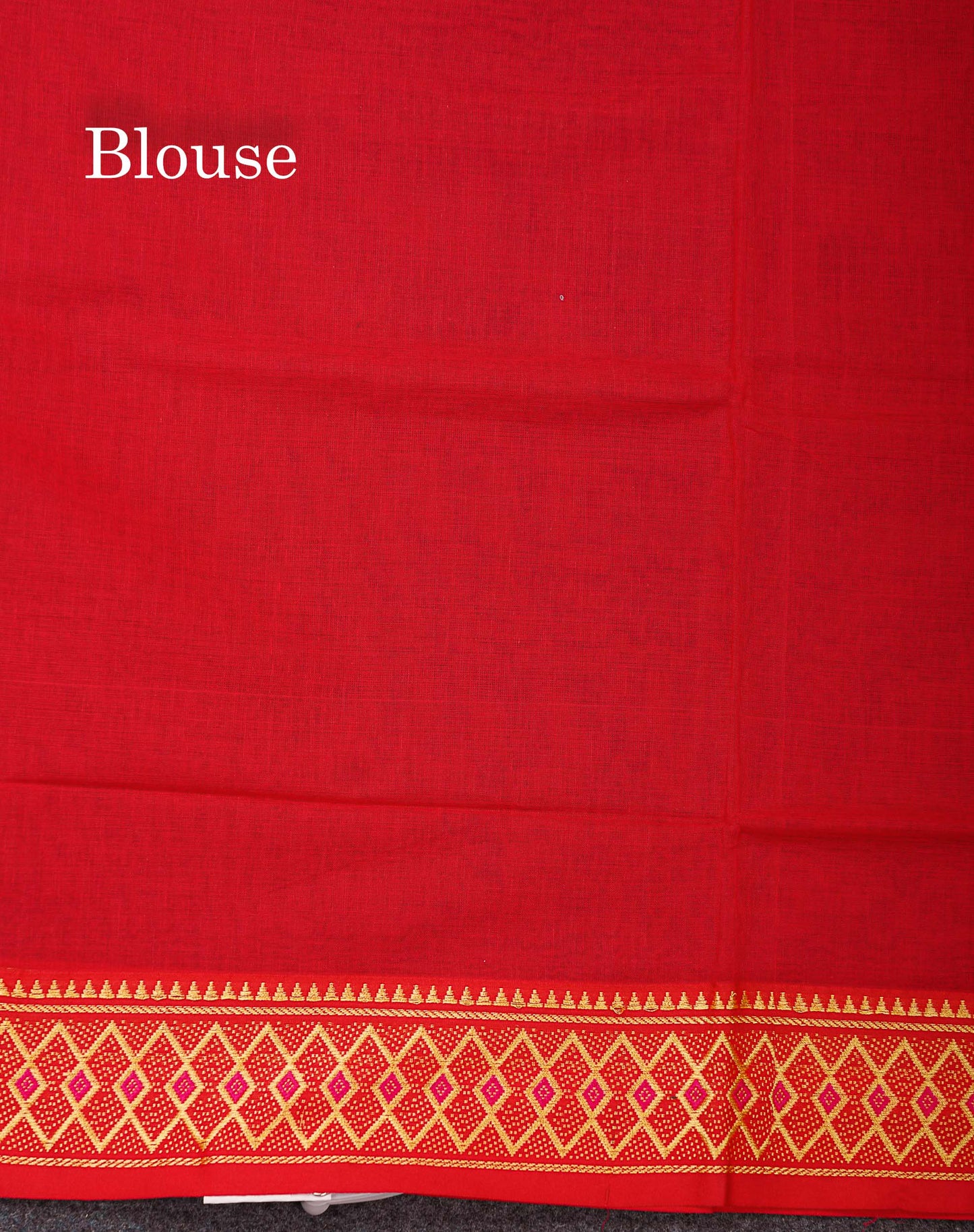 Beautiful Orange Plain Pure Cotton Saree With Traditional Border