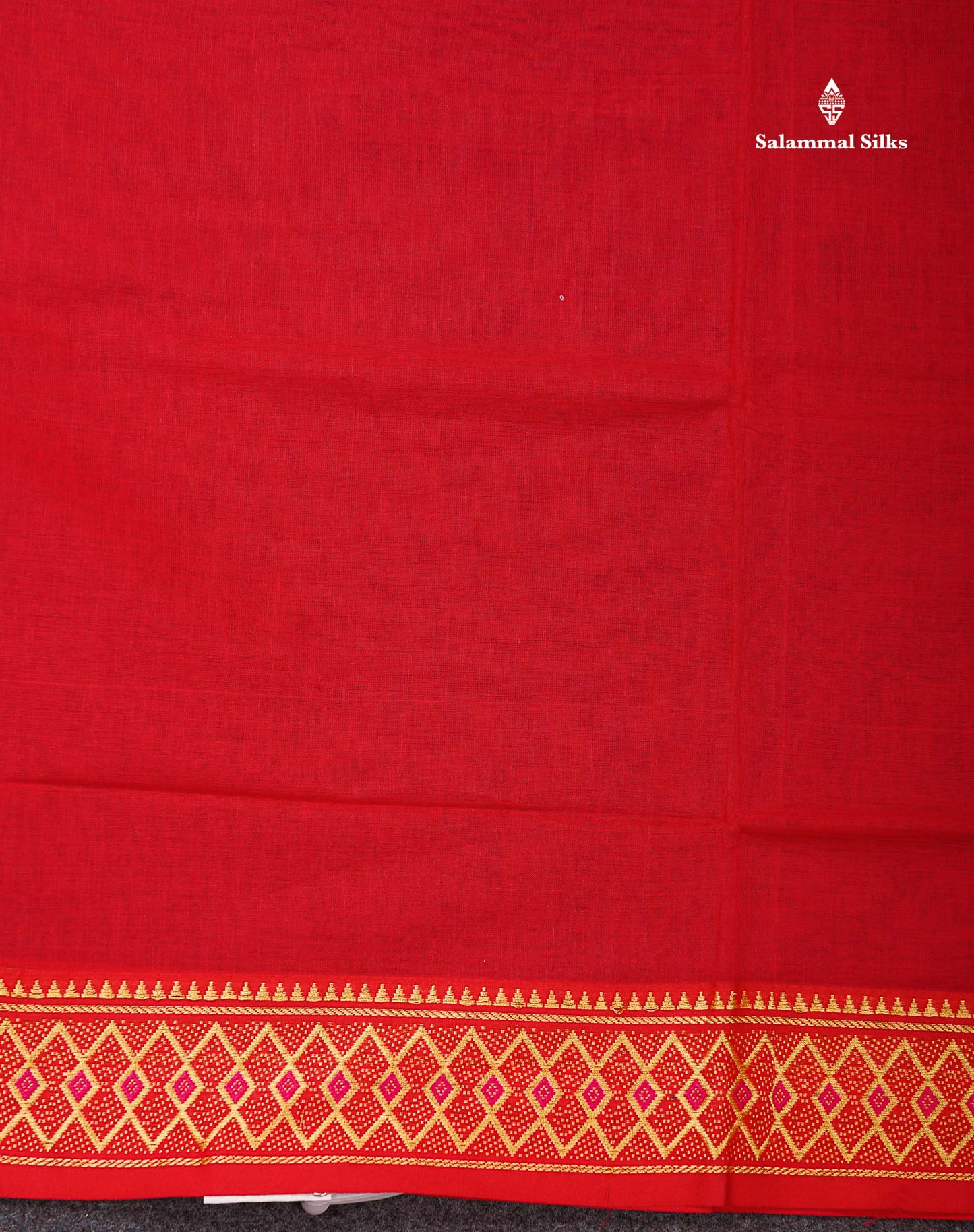 Beautiful Orange Plain Pure Cotton Saree With Traditional Border