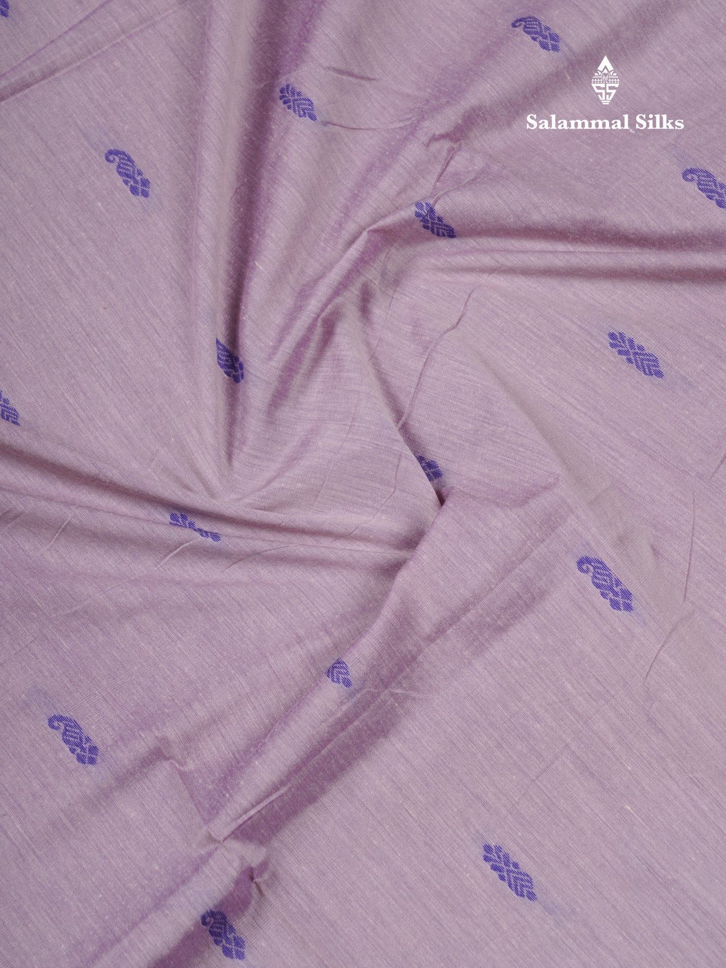 Beautiful Light Lavender Kalyani Cotton Saree With Contrast Violet Blouse