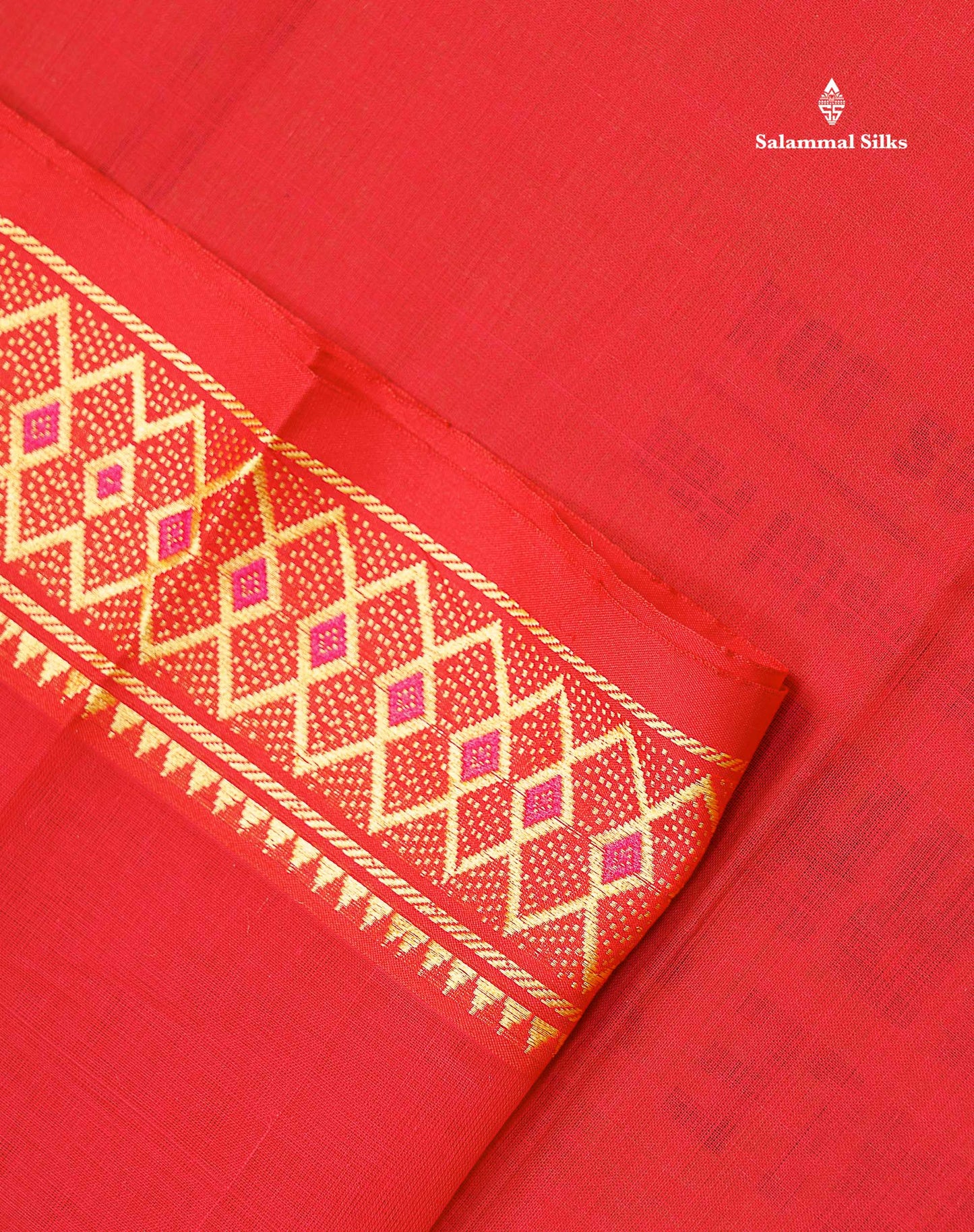 Beautiful Orange Plain Pure Cotton Saree With Traditional Border