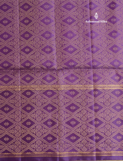 Onion Pink Kanjivaram Pure Soft Silk Saree With Contrast Violet Border