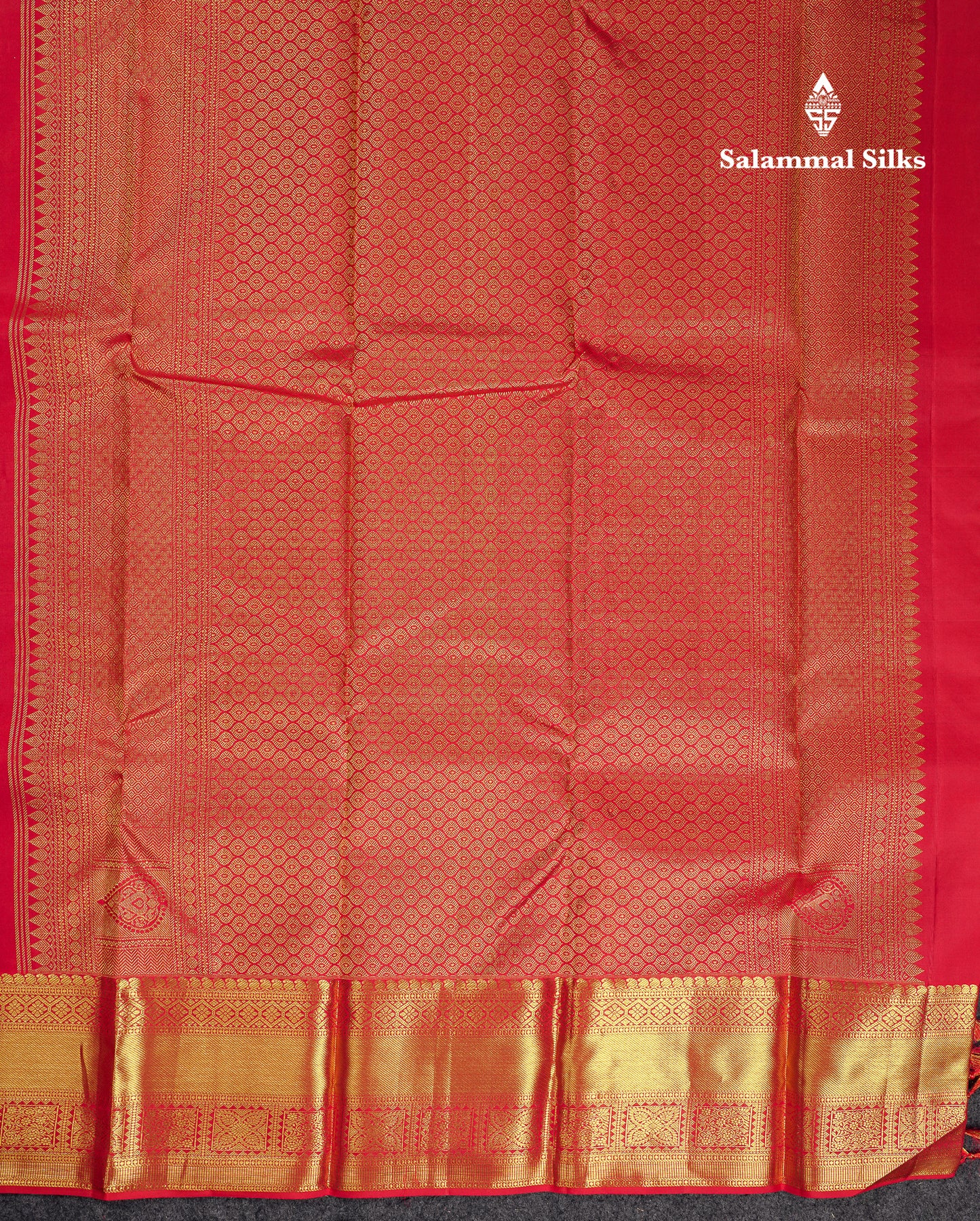 Beautiful Chilly Red Menakari Work Bridal Pure Kanjivaram Silk Saree With Traditional Border