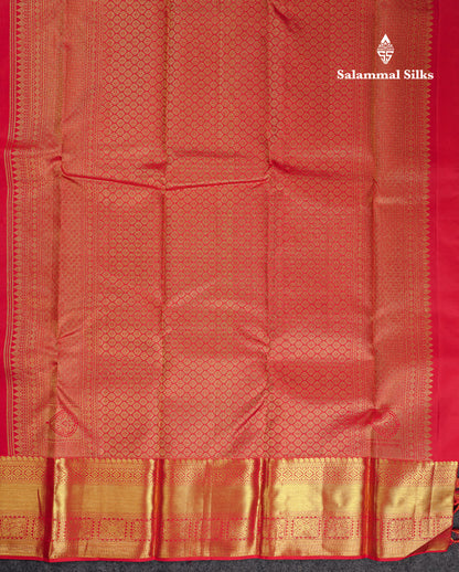 Beautiful Chilly Red Menakari Work Bridal Pure Kanjivaram Silk Saree With Traditional Border