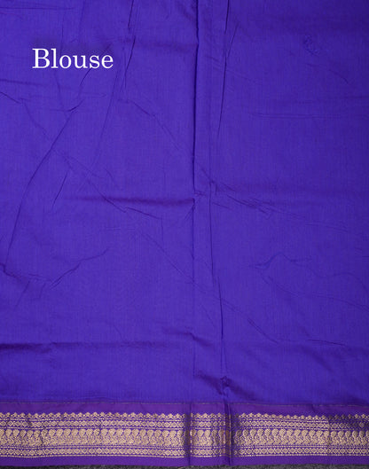 Beautiful Light Lavender Kalyani Cotton Saree With Contrast Violet Blouse