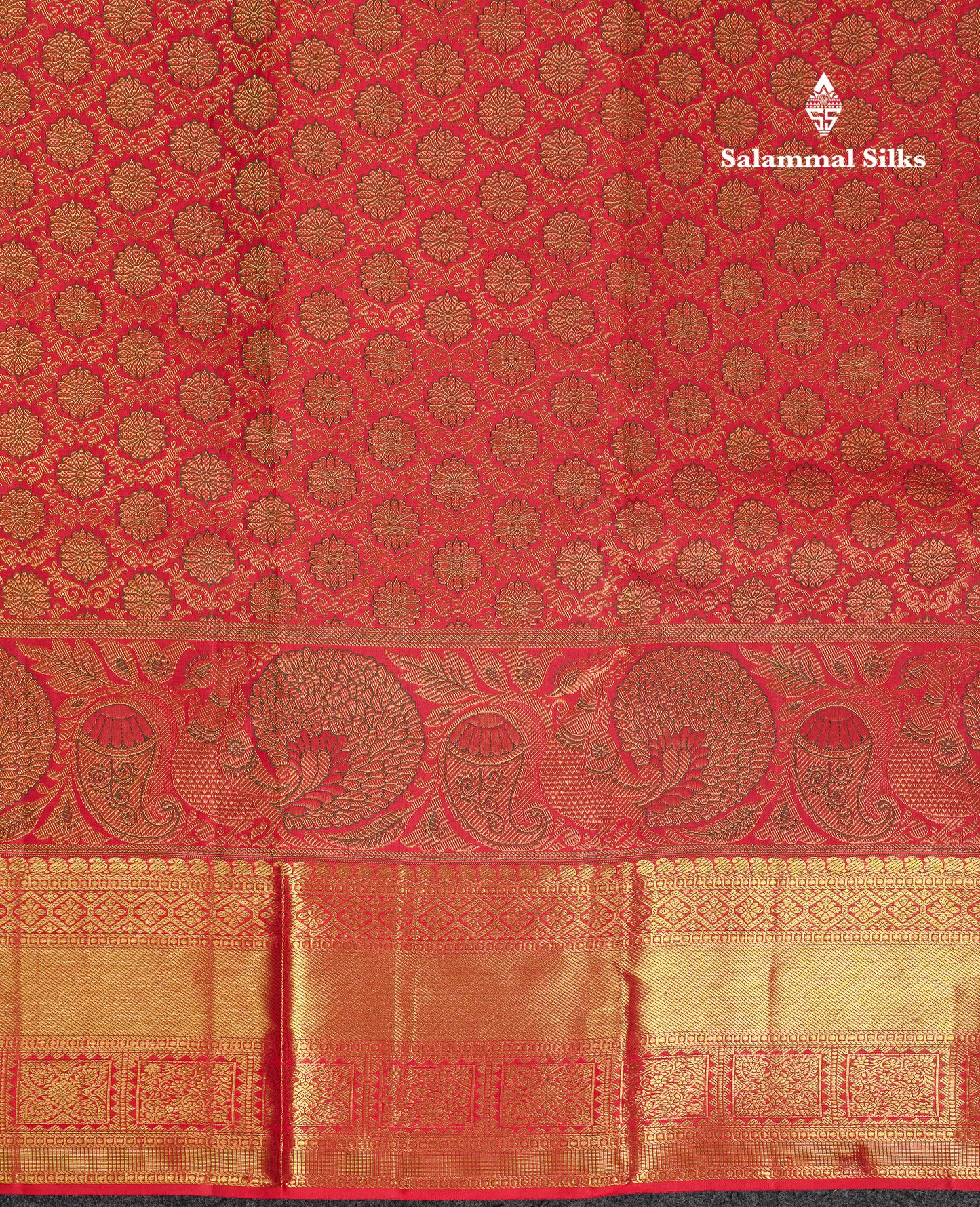 Beautiful Chilly Red Menakari Work Bridal Pure Kanjivaram Silk Saree With Traditional Border