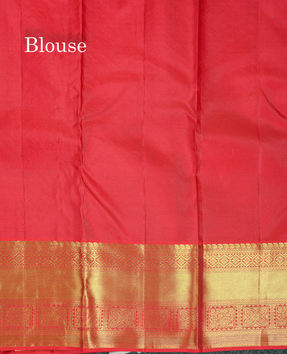 Beautiful Chilly Red Menakari Work Bridal Pure Kanjivaram Silk Saree With Traditional Border