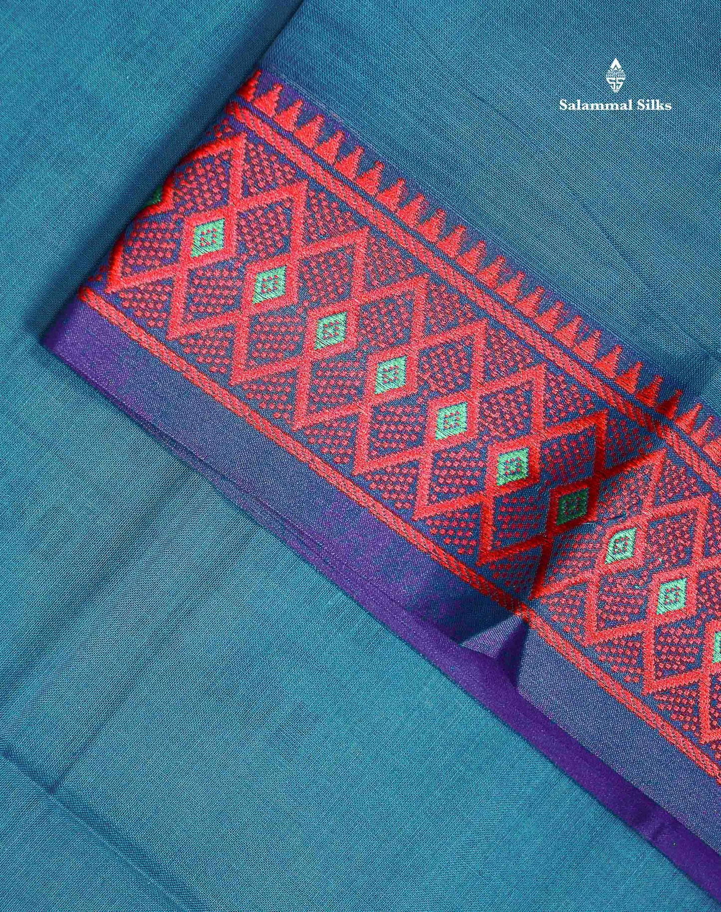 Beautiful Orange Plain Pure Cotton Saree With Traditional Border