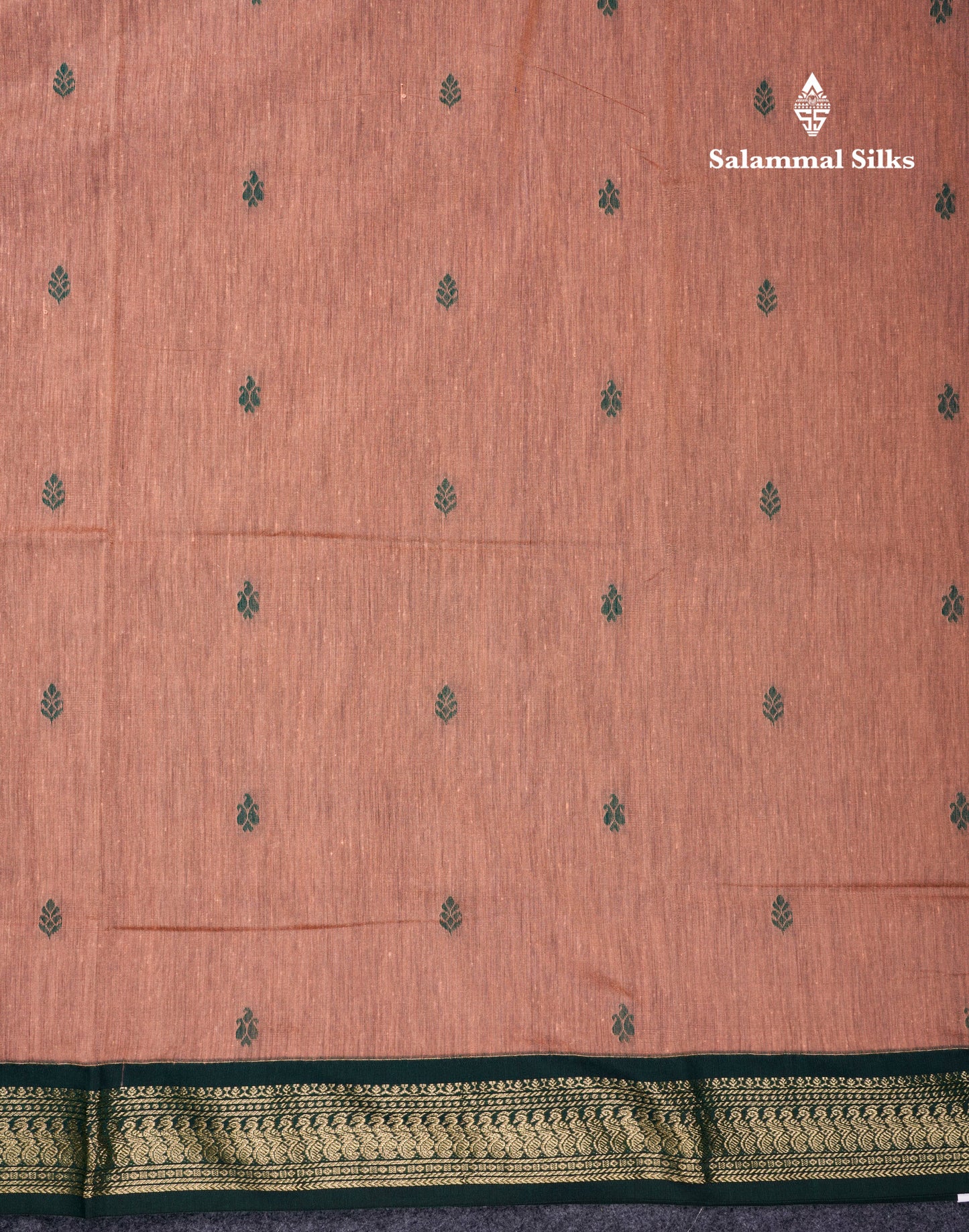Beautiful Sandal Kalyani Cotton Saree With Contrast Bottle Green Blouse