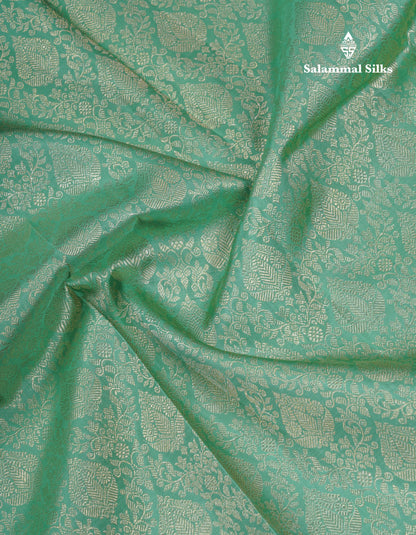 Beautiful Elaichi Green Bridal Pure Kanjivaram Silk Saree With Self Border