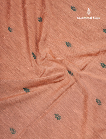 Beautiful Sandal Kalyani Cotton Saree With Contrast Bottle Green Blouse