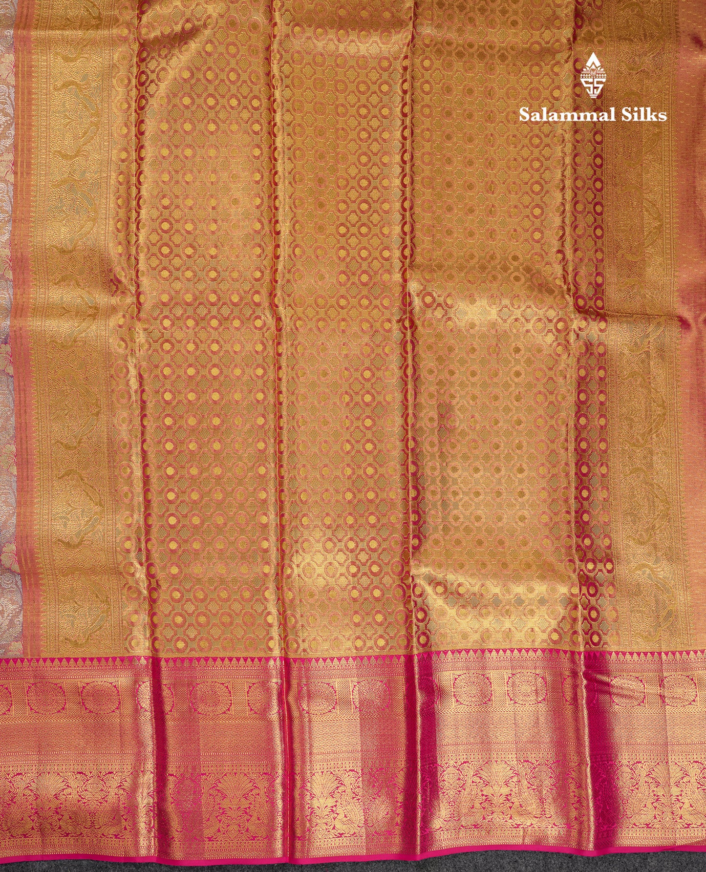 Beautiful Light Violet Tissue Bridal Pure Kanjivaram Silk Saree With Contrast Pink Traditional Evening Morning Border