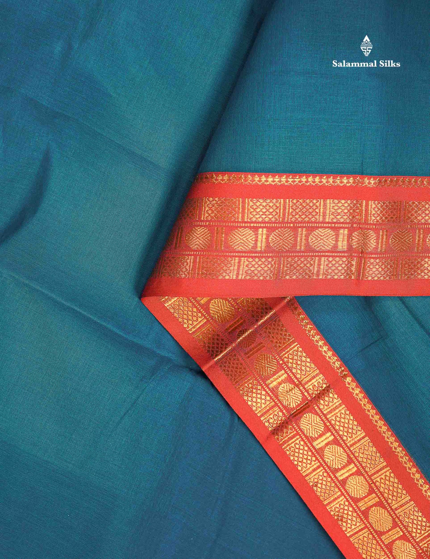 Beautiful Parrot Green Plain Pure Cotton Saree With Contrast Orange Traditional Border