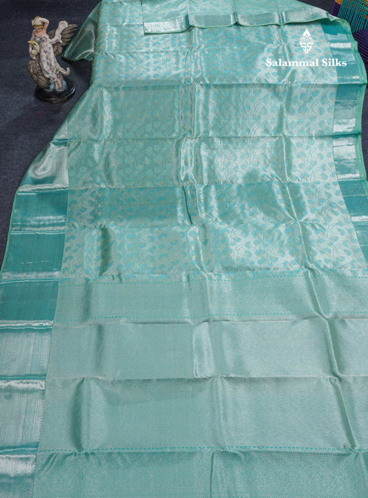 Light Rexona Bridal Pure Kanjivaram Silk Saree With Traditional Evening Morning Border