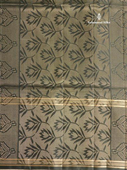 Green Beautiful Kanjivaram Pure Soft Silk Saree With Contrast Black Border