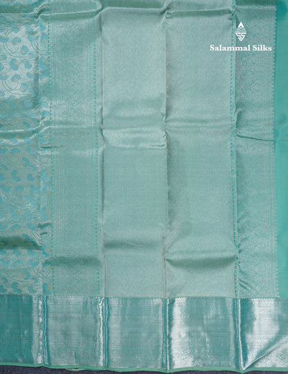 Light Rexona Bridal Pure Kanjivaram Silk Saree With Traditional Evening Morning Border