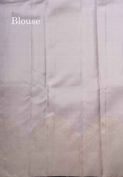 Beautiful Light Chocolate Pure Kanjivaram Silk Saree With Traditional Turning Border