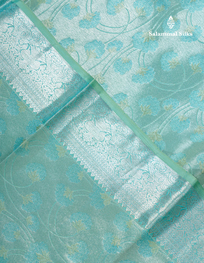 Light Rexona Bridal Pure Kanjivaram Silk Saree With Traditional Evening Morning Border