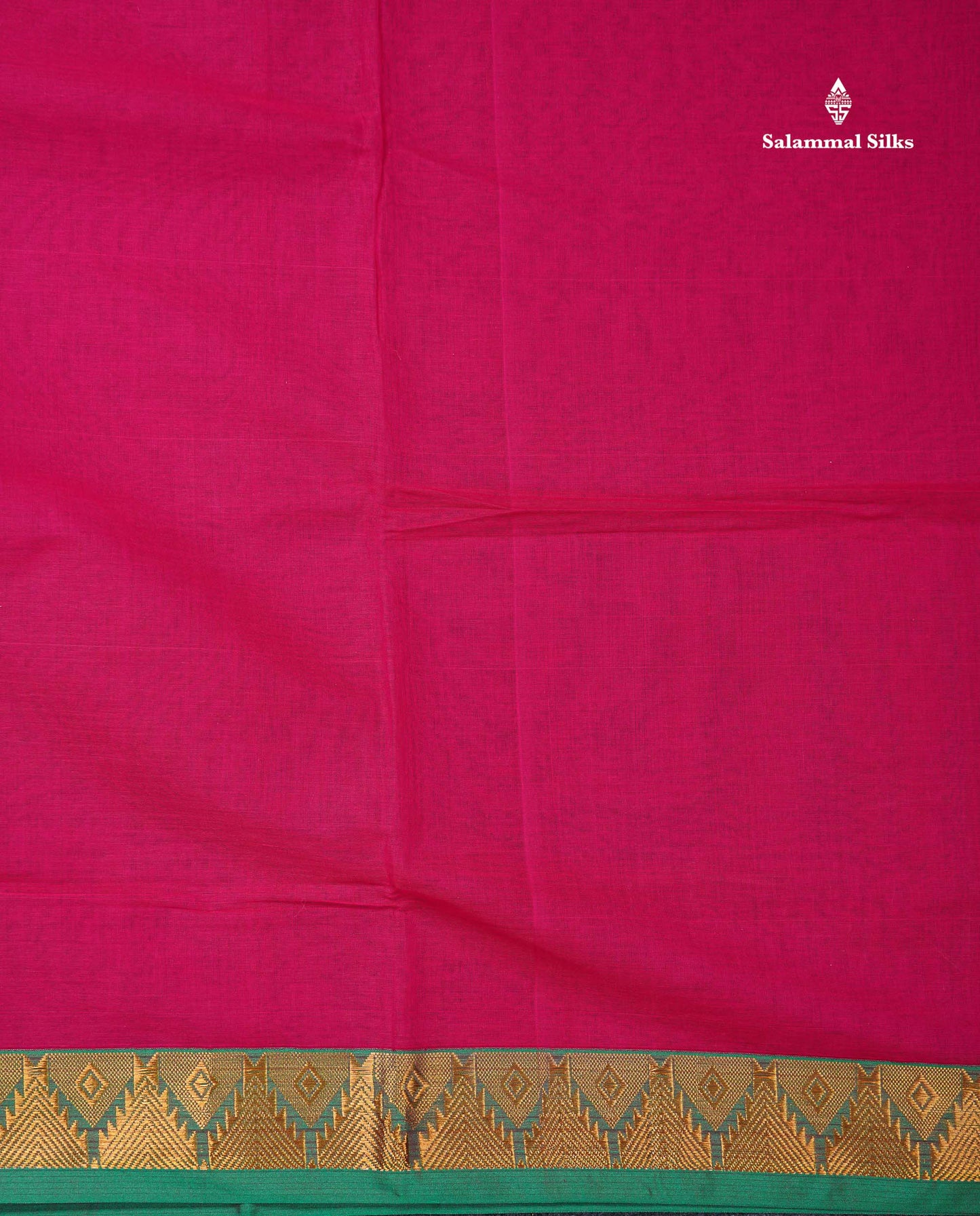 Beautiful Anandha Blue Plain Pure Cotton Saree With Contrast Maroon Traditional Temple Border