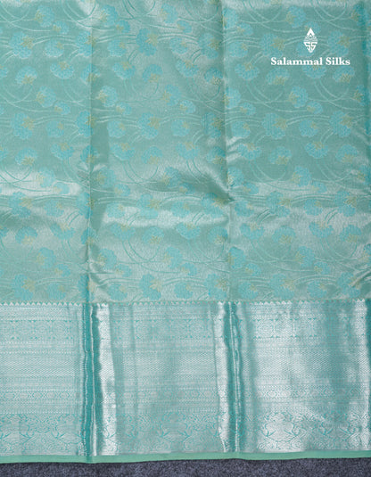 Light Rexona Bridal Pure Kanjivaram Silk Saree With Traditional Evening Morning Border