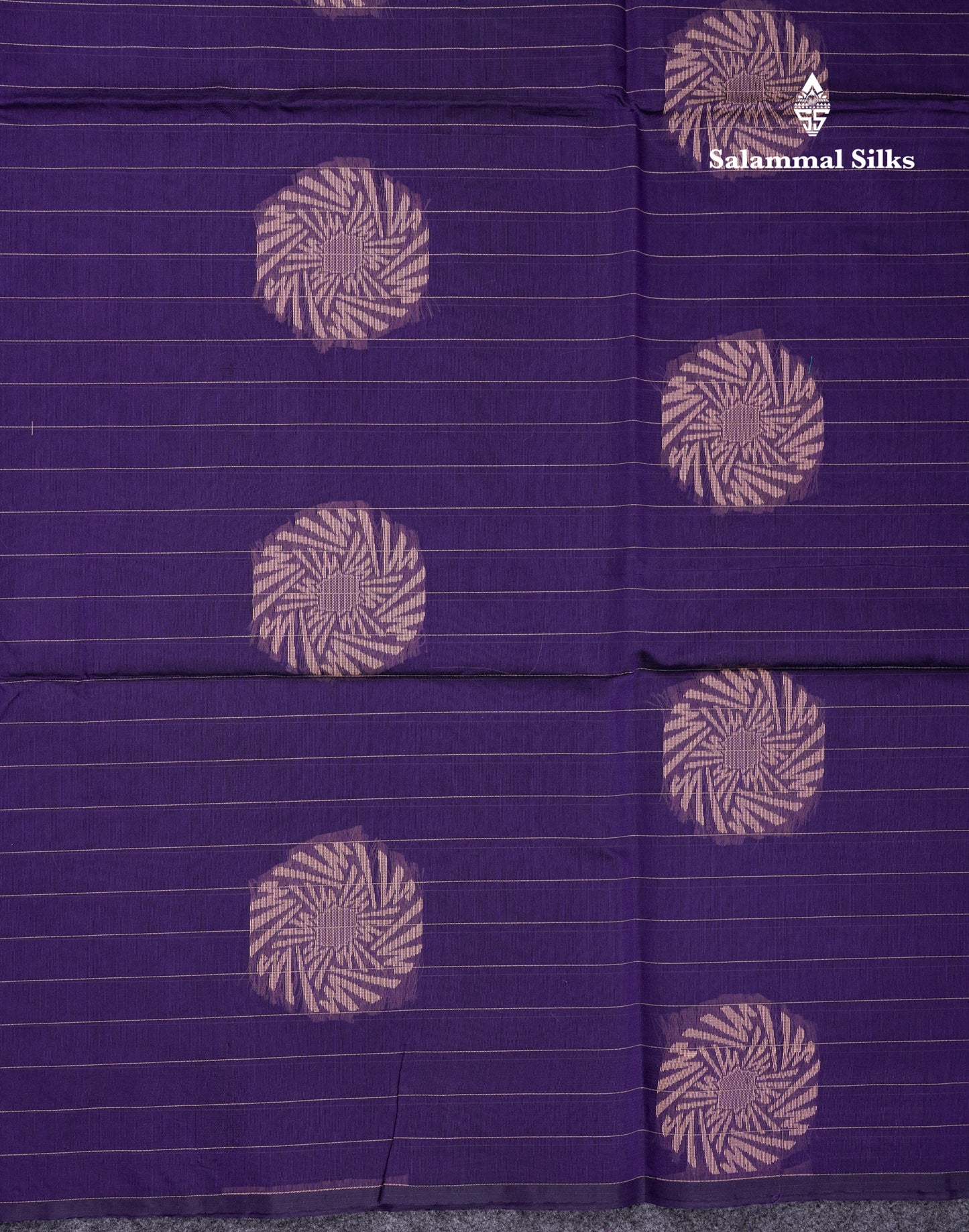 Beautiful Violet Fancy Kora Cotton Saree With Contrast Maroon Blouse