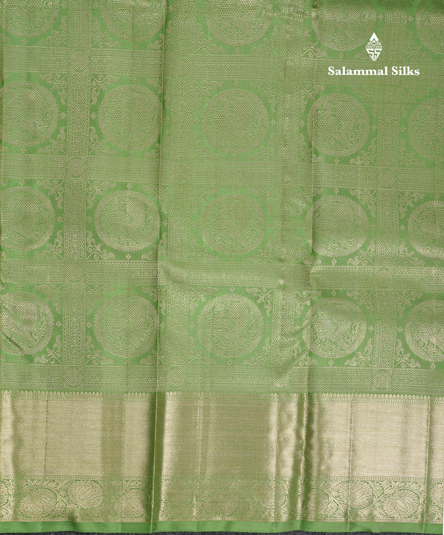 Beautiful Light Green Bridal Pure Kanjivaram Silk Saree With Traditional Border