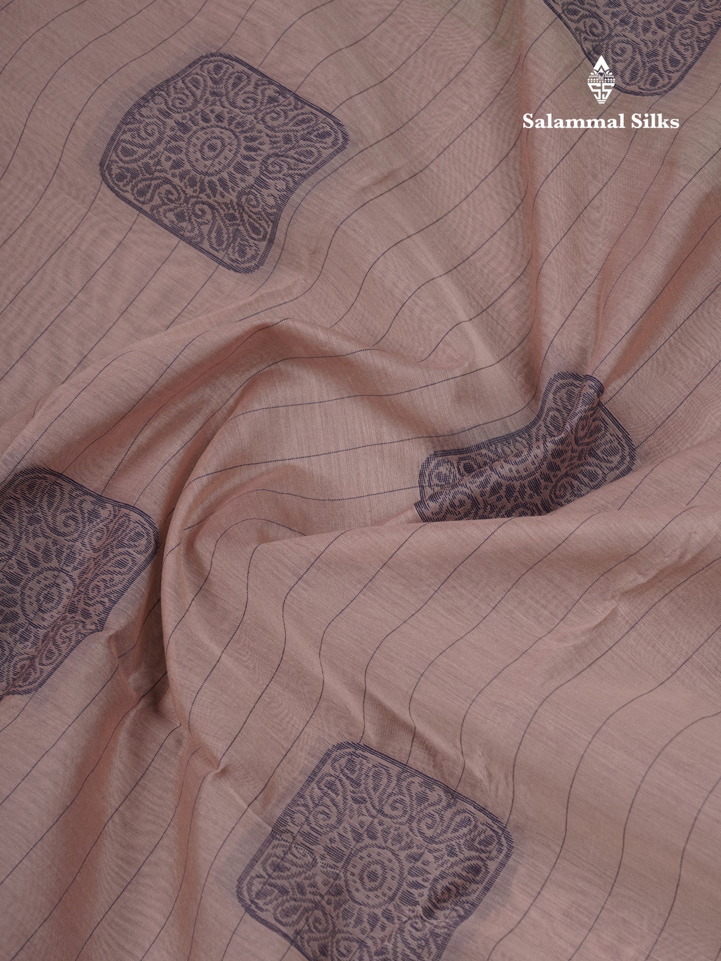 Beautiful Light Peach Fancy Kora Cotton Saree With Contrast Parrot Green Blouse