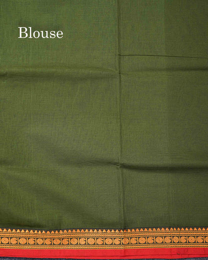Beautiful Redish Maroon Plain Pure Cotton Saree With Contrast Dual Tone Bottle Green Thread Work Traditional Small Border