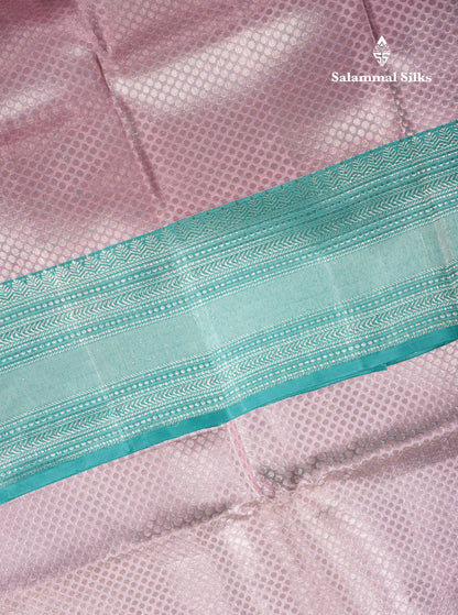 Light Lavender Bridal Pure Kanjivaram Silk Saree With Rexona Menakari Work Border