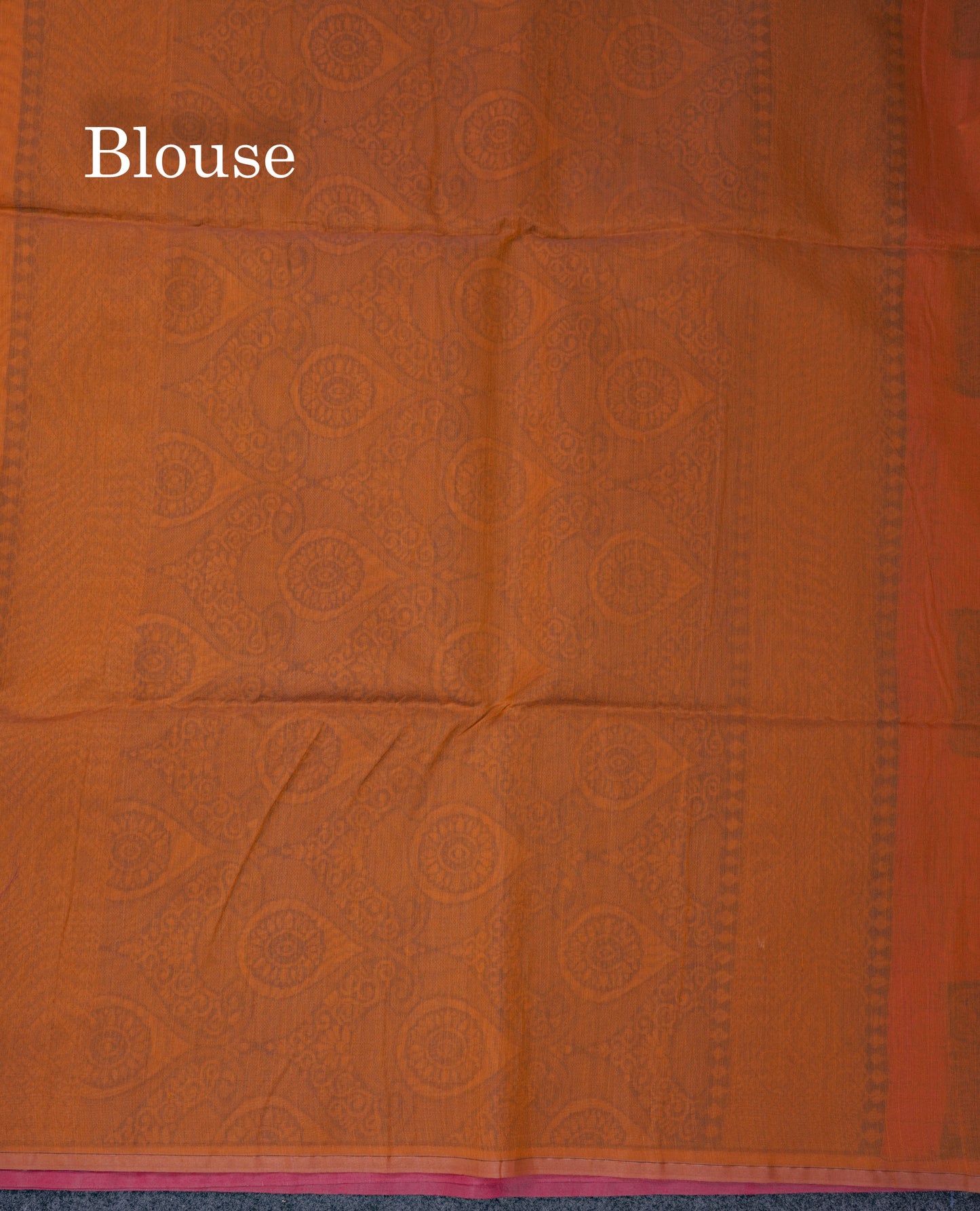 Beautiful Light Peach Fancy Kora Cotton Saree With Contrast Parrot Green Blouse