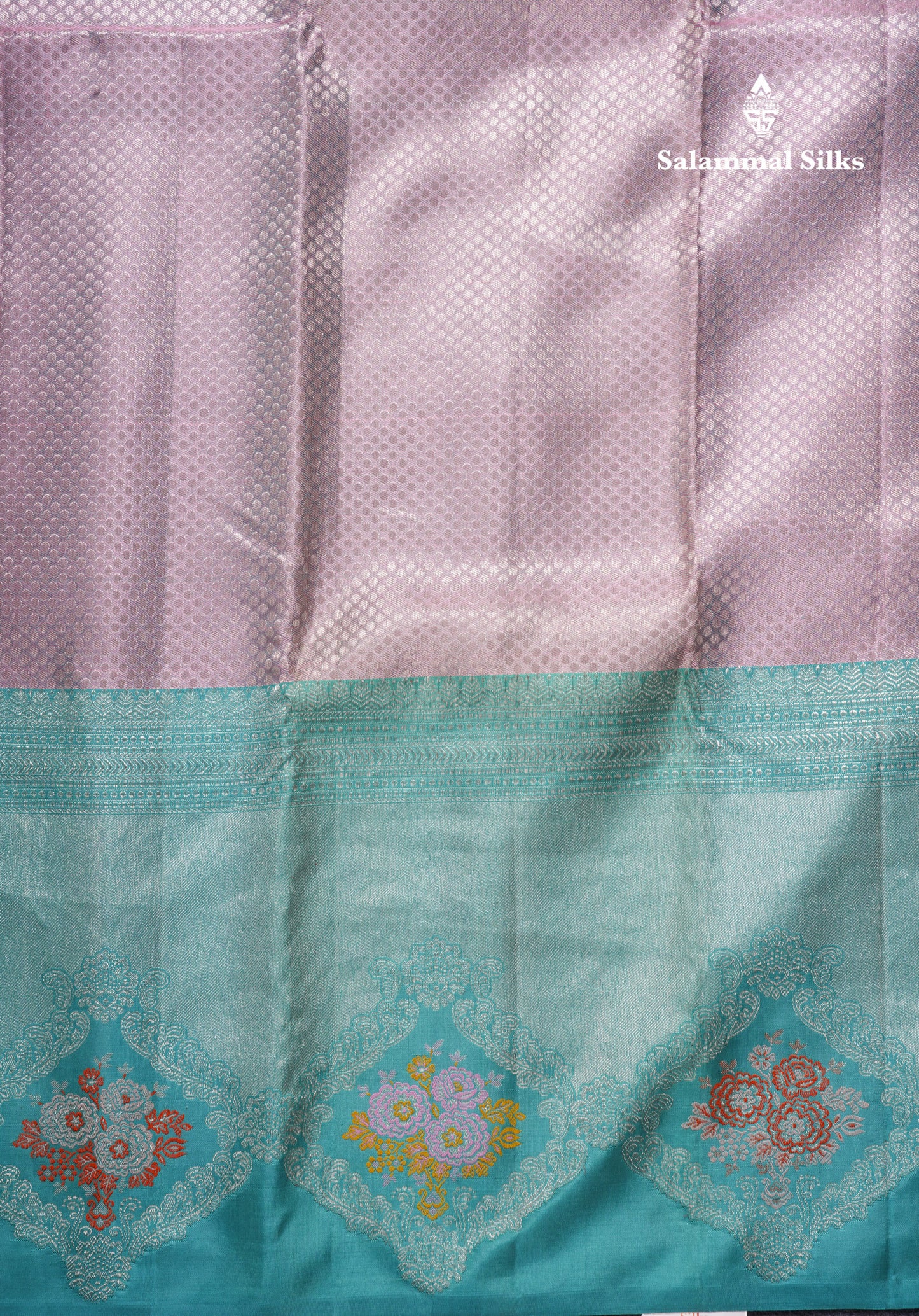 Light Lavender Bridal Pure Kanjivaram Silk Saree With Rexona Menakari Work Border