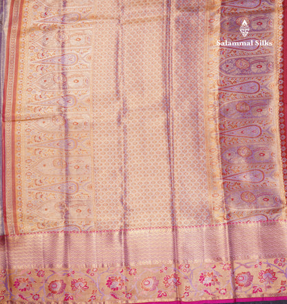 Kanjivaram Tissue Silk Saree Lavender With Grand Blouse