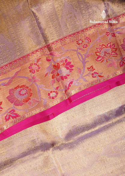Kanjivaram Tissue Silk Saree Lavender With Grand Blouse
