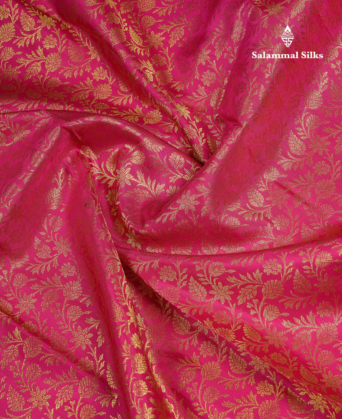 Beautiful Magenta Pink Bridal Pure Kanjivaram Silk Saree With Traditional Border