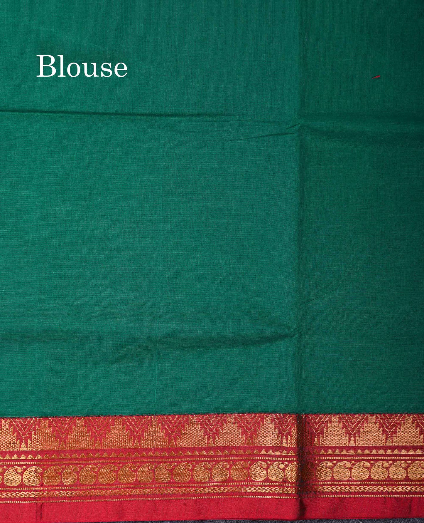 Beautiful Dual Tone Blue Plain Pure Cotton Saree With Contrast Red Traditional Border