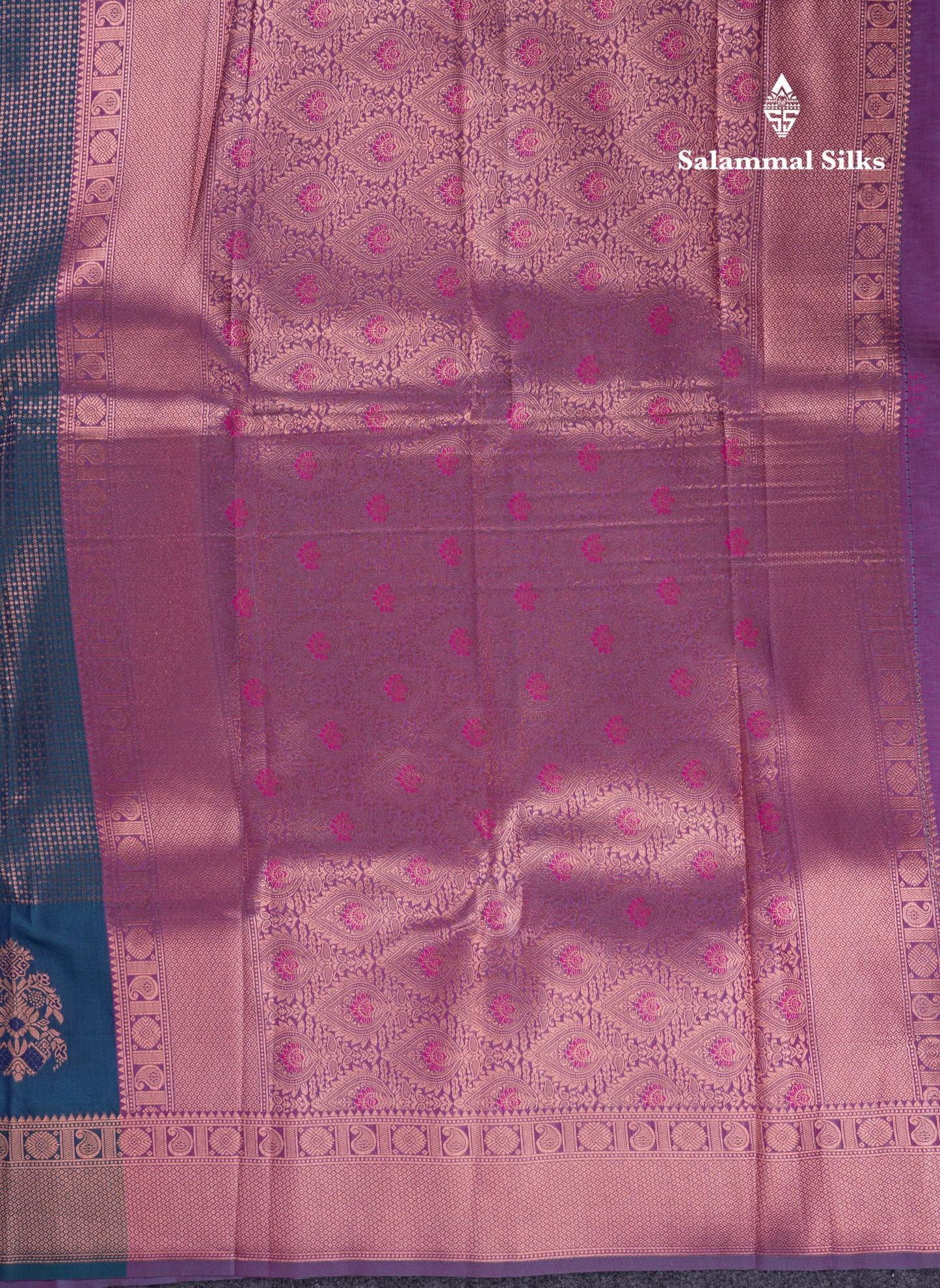 Beautiful Dual Tone Peacock Blue Semi Soft Silk Saree With Traditional Evening Morning Border