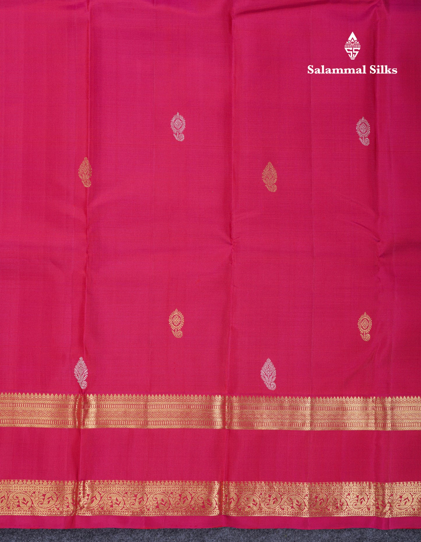 Rani Pink Pure Kanjivaram Silk Saree With Traditional Rettapet Border