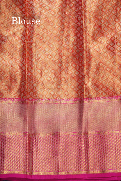 Kanjivaram Tissue Silk Saree Lavender With Grand Blouse