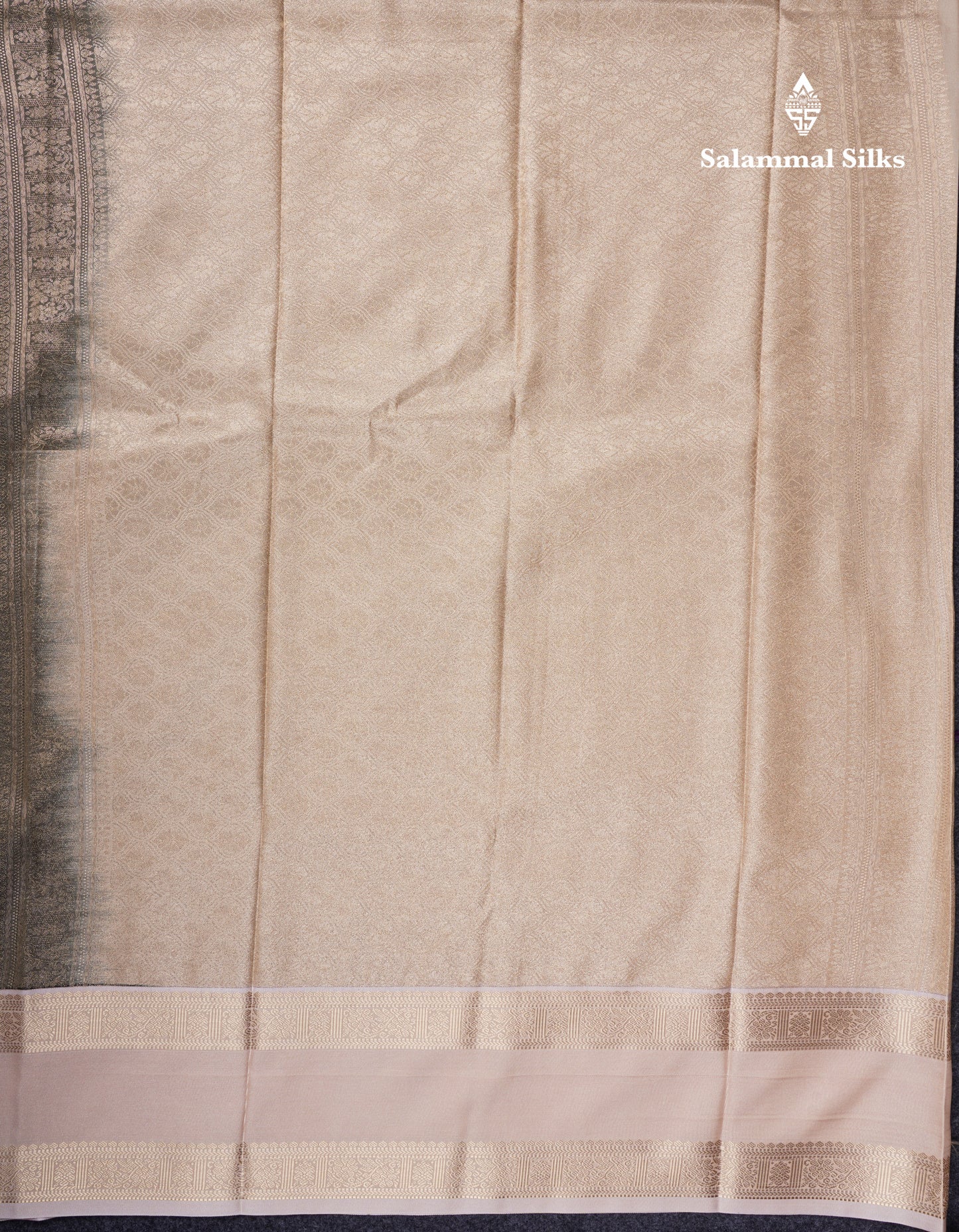 Dark Purple Semi Silk Saree With Contrast Sandal Traditional Gap Border