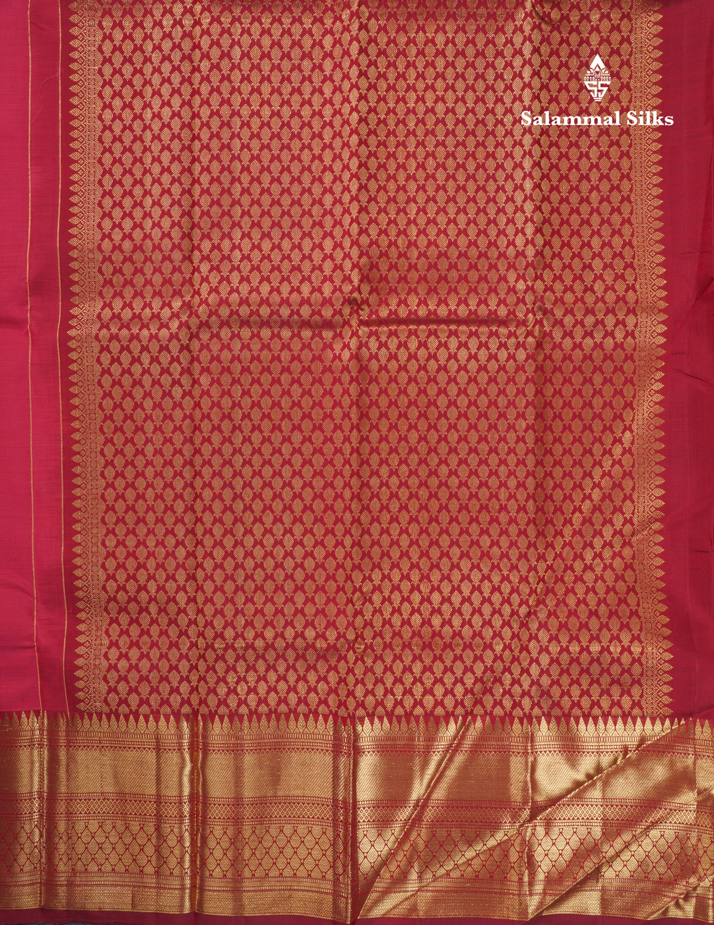 Dual Tone Pinkish Peach Pure Kanjivaram Silk Saree With Contrast Maroon Traditional Border