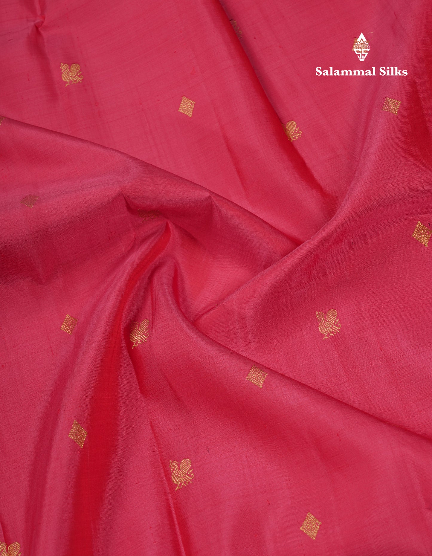 Dual Tone Pinkish Peach Pure Kanjivaram Silk Saree With Contrast Maroon Traditional Border