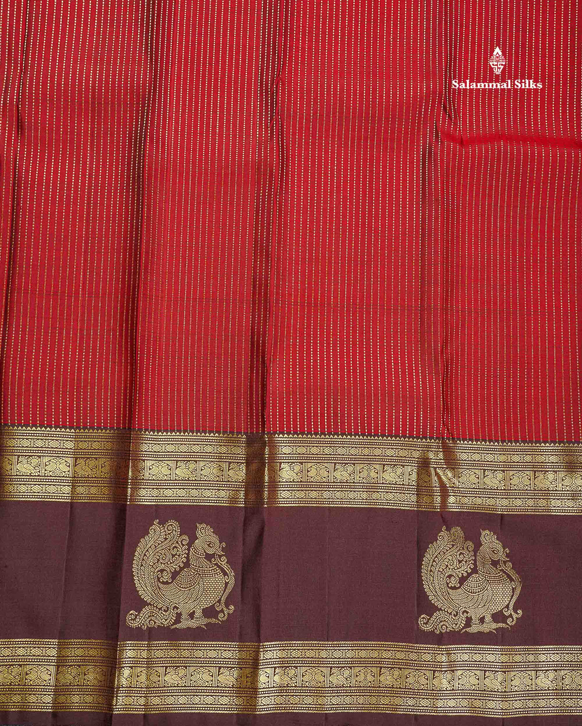 Pure Kanjivaram Silk Saree - Dark Maroon Colour Body With Contrast Dark Brown Traditional Evening Morning Border