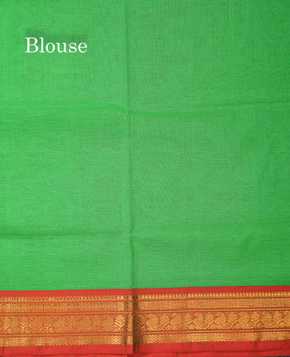 Beautiful Bottle Green Plain Pure Cotton Saree With Contrast Redish Maroon Traditional Border