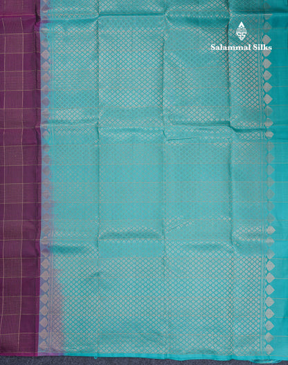 Magenta Fancy Pure Kanjivaram Silk Saree With Contrast Rexona Blouse