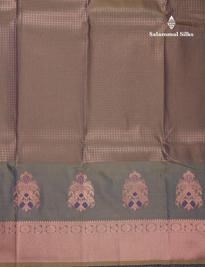 Beautiful Dual Tone Peacock Blue Semi Soft Silk Saree With Traditional Evening Morning Border