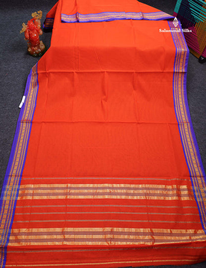 Beautiful Mango Yellow Plain Pure Cotton Saree With Contrast Dual Tone Green Traditional Border