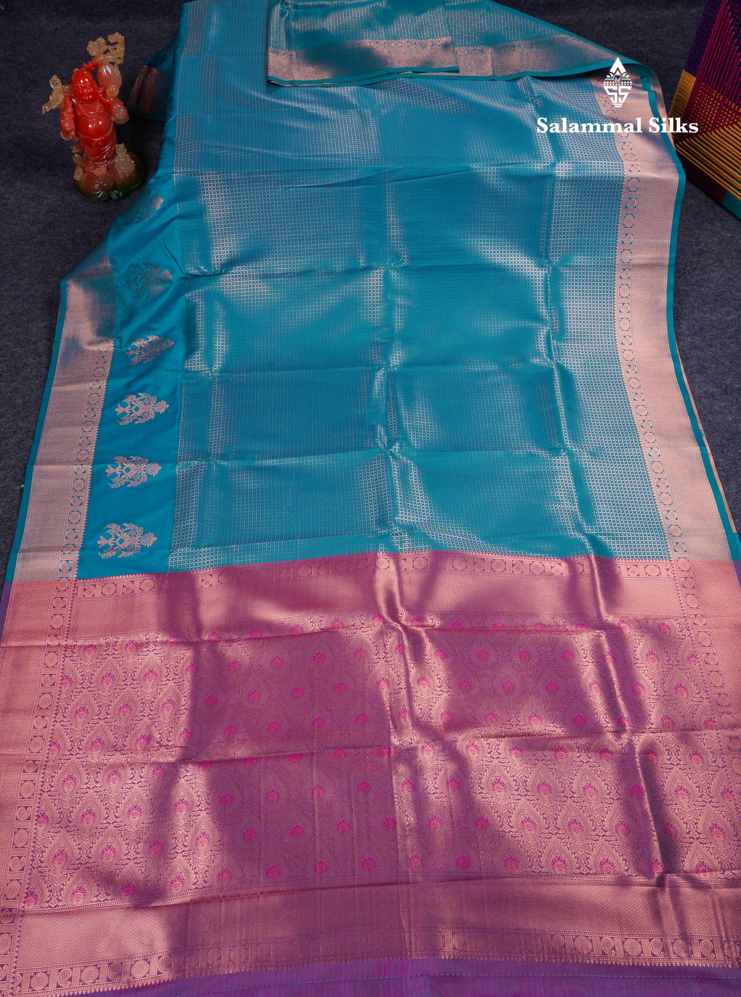 Beautiful Dual Tone Peacock Blue Semi Soft Silk Saree With Traditional Evening Morning Border